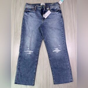 Stitch Fix DAZE Women's Light Blue Jeans with Distressed Knees